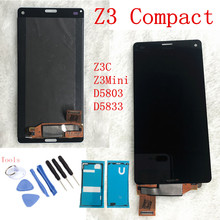 Оригинальный Сенсорный экран ЖК-дисплей для Sony Xperia Z3 Compact Дисплей Frame Z3 мини D5803 D5833 планшета для Sony Xperia Z3 Compact ЖК-дисплей 2024 - купить недорого