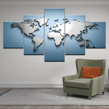 Rompecabezas Vintage con mapa del mundo, pinturas al óleo abstractas en HD, lienzo de impresión, arte de pared, imagen moderna para biblioteca, oficina, habitación, decoración del hogar 2024 - compra barato