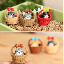 1PC Hot Sale Mini Cat Pet Statue Garden Ornament Miniature Figurine Resin Fairy Dollhouse 2024 - buy cheap