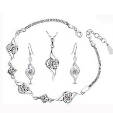 100% Silver 925 AAA Jewelry Sets for Women Angel Wings Necklace+Earring+Bracelet Solid Silver Free Shipping JN27JE42JB19W 2024 - buy cheap