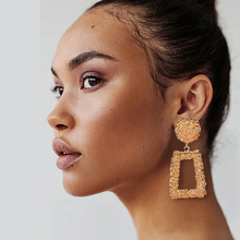 Vintage Exaggeration Big Geometric Earrings Fashion Long Gold Drop Earrings for Women Metal Hanging Earring Bohemian Jewelry 2024 - buy cheap