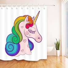 LB Head of Cute White Unicorn with Rainbow Mane Shower Curtains Bathroom Curtain Extra Long Waterproof Fabric For Bathtub Decor 2024 - buy cheap
