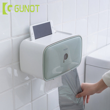 Портативный держатель для туалетной бумаги GUNOT, настенный дозатор для туалетной бумаги, водонепроницаемая коробка для хранения салфеток, аксессуары для ванной комнаты 2024 - купить недорого