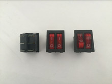 5 шт. монтажное отверстие 31 мм x 22 мм AC 15A/250 В 20A/125 в двойной красный свет 6-контактный SPST вкл/выкл 2-сторонний лодочный клавишный переключатель скидка 70 2024 - купить недорого