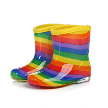 Waterproof Rain Boots Toddler Boy Colorful Rainbow Rain Shoes Girl Breathable PVC Mid Calf Children Boots for Baby Girls 2024 - buy cheap