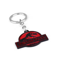 Jurassic Park dinosaur Keychain Red Enamel Metal Key Rings For Gift Chaveiro Key chain Jewelry for Cars Party Accessories 2024 - buy cheap