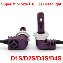 Conjunto de faróis de led all-in-one, super mini tamanho, csp, d1s, d2s, d3s, d4s, p10, luzes originais, 1:1, ventilador turbo, feixe de foco, 35w, 5200lm, 6k 2024 - compre barato