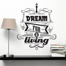 Виниловые наклейки на стену 'I dream for liv', доступный в различных цветах, наклейки на стену adesivo de parede, домашний декор ZA190 2024 - купить недорого