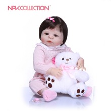 Npkcleaner-boneca realista bebê reborn, tela de silicone, em vinil, 57cm, presente de aniversário para crianças 2024 - compre barato