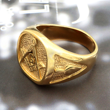 Gold 316L Stainless Steel Masonic Ring For Men, Master Masonic Signet Ring, Free Mason Ring Ethnic Cool Punk Rock Jewelry Male 2024 - buy cheap