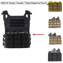 Nylon Airsoft MOLLE Bolsa Single/Duplo/Triplo Bolsa Revista AK AR M4 Mag Pouch Militar Airsoft Paintball Equipamentos 2024 - compre barato