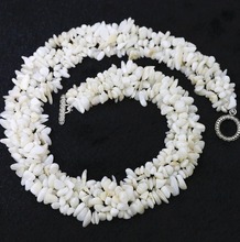 Amuleto contas de concha branca 9x11mm, joia colar de gravilha irregular 18 "b520 2024 - compre barato