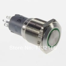 LED Color Yellow 16mm OD LED Ring Illuminated Maintained/Latching Push Button Switch 2NO 2NC Pin Terminal Waterproof 2024 - buy cheap