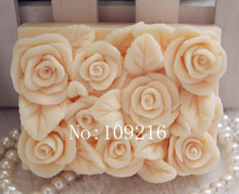 wholesale!!1pcs Square Rose (zx78) Silicone Handmade Soap Mold Crafts DIY Mould 2024 - buy cheap