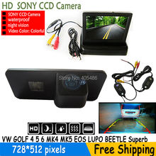 Para SONY CCD HD vista trasera de coche Cámara + Monitor plegable para VW GOLF 4 5 6 MK4 MK5 EOS LUPO BEETLE PASSAT PHAETON SCIROCCO Superb 2024 - compra barato