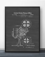 Movie Projector Patent 1936 Blueprint Wall Art Paint Wall Decor Canvas Prints Canvas Art Poster Oil Paintings No Frame 2024 - buy cheap