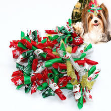 Christmas Dog Bows Pet Dogs Hair Bows Rubber Band Hair Clips Cat Puppy Grooming Bow Dog Accessories 10pcs/lot 2024 - buy cheap