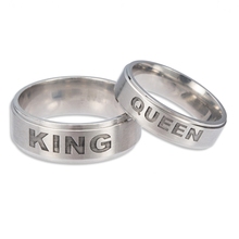 Gaxybb Wholesale New Stainless Steel Rings Lover design from YOUR QUEEN and YOUR KING couple rings for lovers 2024 - buy cheap