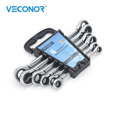 Dual Ratcheting Head Wrench Tools Set of Key Wrench 6pcs Fully Polish 72T Ratchet Spanner with Free Rack Packed 2024 - buy cheap