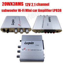 Free Shipping 2.1 Channel output power amplifier car audio Stereo Mini Amplifier 20WX3 RMS CD MP3 MP4 super bass 2024 - buy cheap