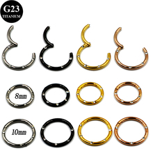 Anel de titânio cz g23, joia piercing de cartilagem, orelha, septo, clicker de pele, anel nasal, joia de piercing, 1 peça 2024 - compre barato