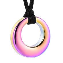 Ll003-joia cromada em arco-íris com pingente, formato de arco-íris da vida, para cinzas de pessoa amada, lembrança de lembrança, colar em aço inoxidável 2024 - compre barato