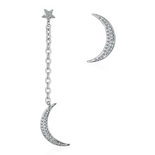 Pendientes De plata De ley 925 con borla De luna y estrella para Mujer, joyería Coreana De circón, Aretes De Mujer 2024 - compra barato