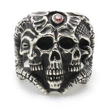 316L Stainless Steel Gothic Style Cool Multi-faceted ghost Skull Ring Top Quality 2024 - buy cheap