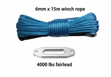 Free Shipping 6mm*15m With 4000lbs Fairlead ATV Winch Line,Off Road Rope,Synthetic Winch Rope 6mm,Boat Winch Cable,UTV Winch Acc 2024 - buy cheap