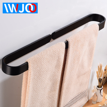 Towel Bar Black Wall Mounted Bathroom Towel Rack Holder Aluminum Slipper Rack Creative Towel Rail Hanger Bathroom Accessories 2024 - buy cheap
