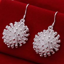 Pretty Silver Plated Earrings For Women Wholesale Free Shipping Charm Christmas Gifts Fashion Jewelry Fireworks Earrings E114 2024 - buy cheap