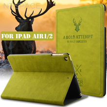 NTSPACE-carcasa para tableta con tapa de cuero sintético, soporte de activación inteligente para iPad Air 1 Air 2, cubierta de protección plegable para iPad 5 6 2024 - compra barato