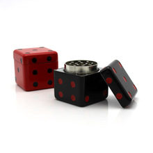 2 Layers Creative Dice Shaped Zinc Alloy Tobacco Herb Grinder Hand Muller Spice Crusher Dia 40MM 2024 - buy cheap