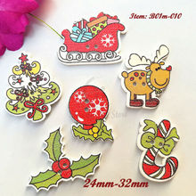 New Christmas series 50pcs Mixed Shapes Christmas decorative buttons for craft scrapbook sewing accessories wholesale 2024 - buy cheap