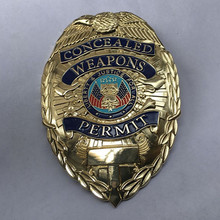 1 Pcs Concealed Weapons Permit Badge  78 x 55 MM Gold Plated Colored Shoulder Emblem Souvenir Coin Symbol  Badges 2024 - buy cheap