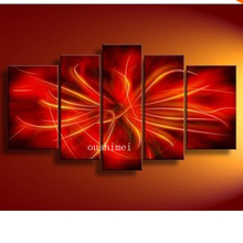 Handmade Modern Abstract Red Flower Oil Painting On Canvas 100% Hand-painted Wall Artwork Calligraphy Home Decor Hang Pictures 2024 - buy cheap