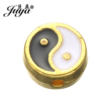 JUYA Women Bracelet Necklace Accessories Gifts 25pcs/lot 8mm Tai Chi Evil Eyes Charm Alloy Beads for Women Jewelry Making AE0028 2024 - buy cheap