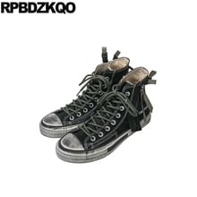 Skate Sneakers Black Trainers Men Canvas Shoes Casual Comfort Retro Street Style 2021 Designer Hip Hop High Top Lace Up Spring 2024 - buy cheap