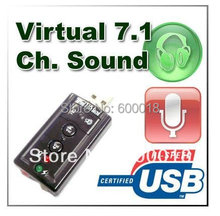 free shipping with track number USB to 3D AUDIO SOUND CARD ADAPTER VIRTUAL 7.1 ch 2024 - buy cheap