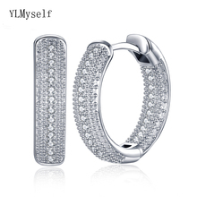 Hot sale daily wear white hoop earrings shiny jewelry statement jewellery top quality fast shipping female circle earring 2024 - buy cheap