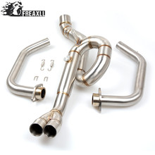 Stainless Steel Motorcycle mid exhaust pipe middle exhaust pipe Exhaust middle racer for Yamaha R3 YZF-R3 YZFR3 2014 2015 2016 2024 - buy cheap