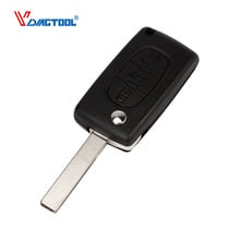 Vdiagtool-capa para chave de carro remota com 3 botões, estojo, botão de porta-malas com lâmina e banco de bateria (ce0536) para peugeot 407 2024 - compre barato