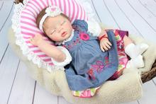 NPKCOLLECTION 55cm Silicone Reborn Sleeping Baby Girl Dolls Toy Lifelike 22inch Newborn Babies Dolls Birthday Gift To Kids 2024 - buy cheap