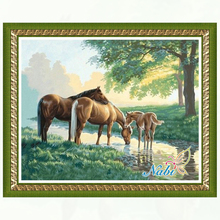 Животные лошадь значок dmc Вышивка бисером 016BB-Квадратная Алмазная мозаичная Алмазная Живопись Вышивка крестом 2024 - купить недорого