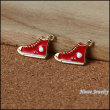 60 шт., позолоченные красные искусственные холщовые туфли, подходят для ожерелий и подвесок, Ювелирная фурнитура JC738 2024 - купить недорого