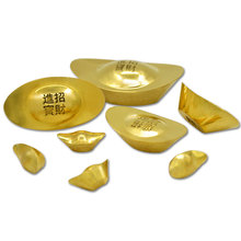 Mascote de metal em cobre chinês artesanatos, lingotes de ouro de feng shui auspídos, acessórios de decoração para casa 2024 - compre barato