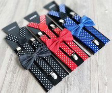 Adult Polka Dot Bow Tie + Idea Strap Set Men And Women 3 Clips Versatile Suspenders Shirt Accessories 10pcs/lot 2024 - buy cheap