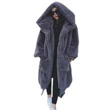 New Female Faux Fur Casual Hooded Coats Long Thicken Warm Faux Rex Rabbit Fur Overcoats Winter Women Faux Fur Outwears FP1663 2024 - buy cheap
