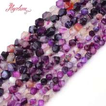 6mm 8mm Faceted Purple Banded Stripe Agates Beads Natural Stone Beads For DIY Necklace Bracelet Jewelry Making 15" Free Shipping 2024 - buy cheap