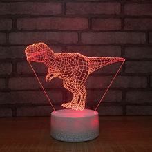 Lâmpada branca de dinossauro regulável, luz de led para crianças, 7 cores, sensível ao toque, usb, decoração para o quarto, luz de dormir 2024 - compre barato